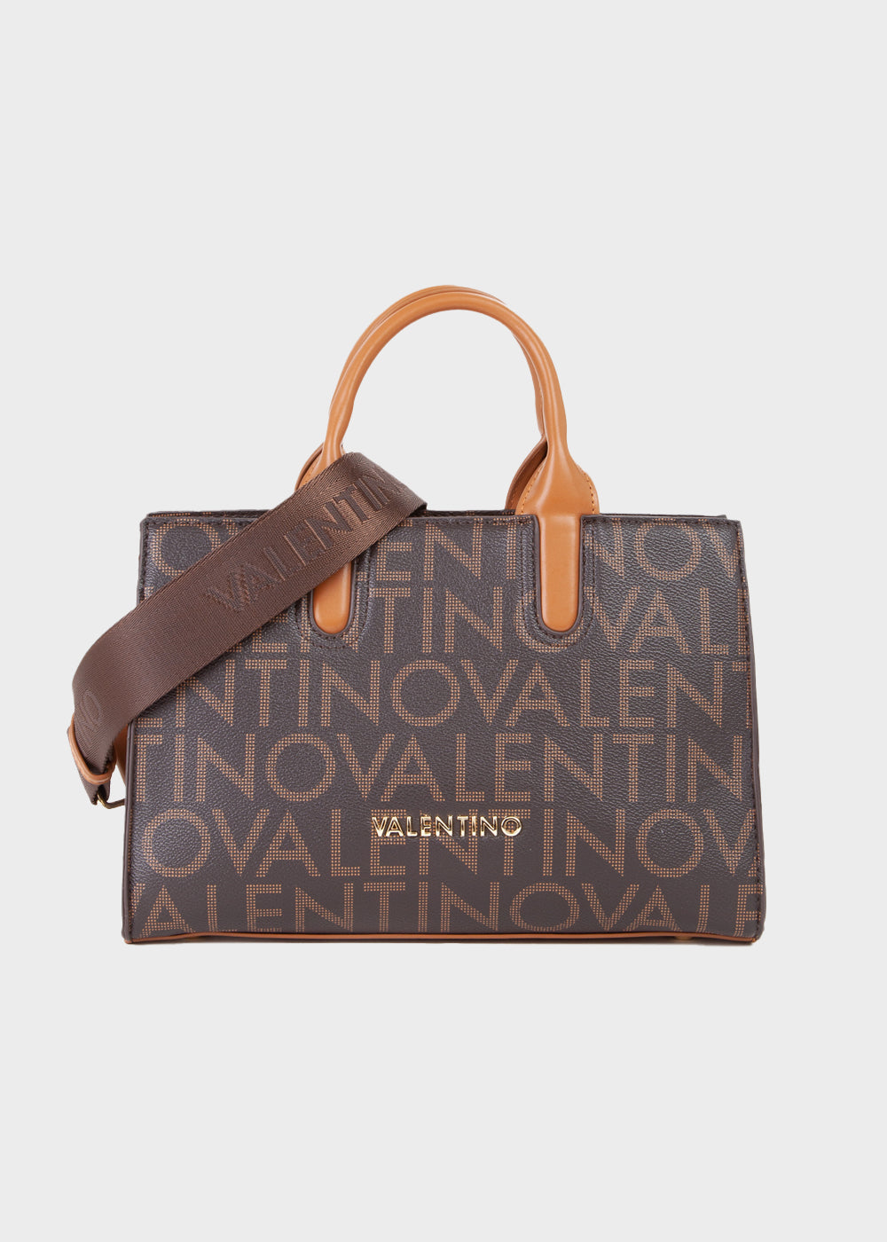 Borsa a mano Regina Re con tracolla e logo all over