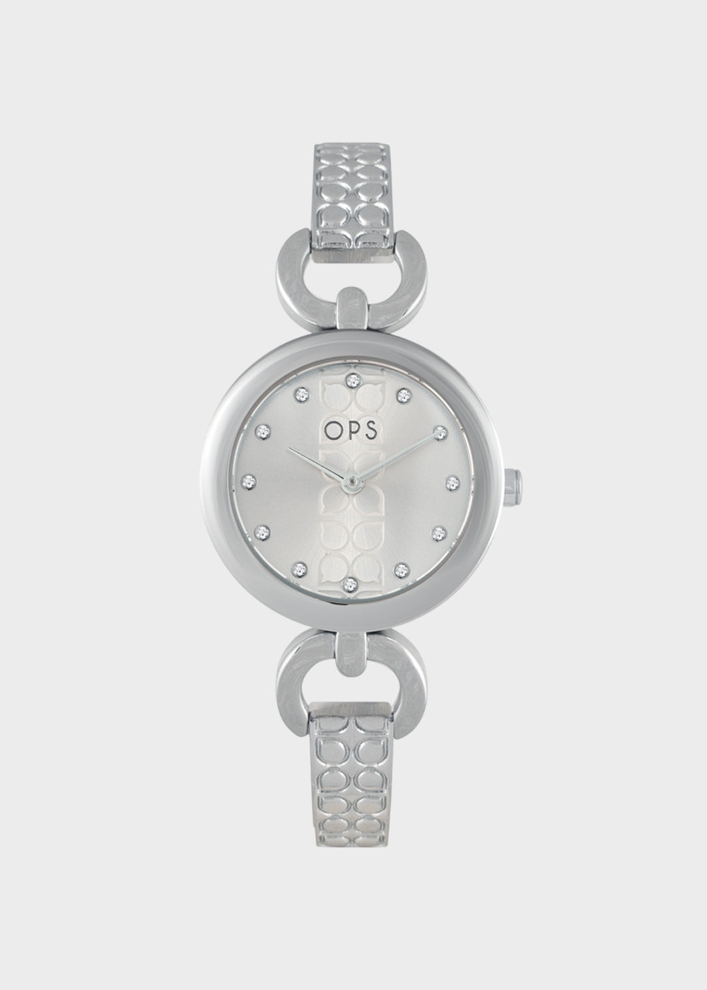 Orologio Monogram Time 30MM White Dial con pietre