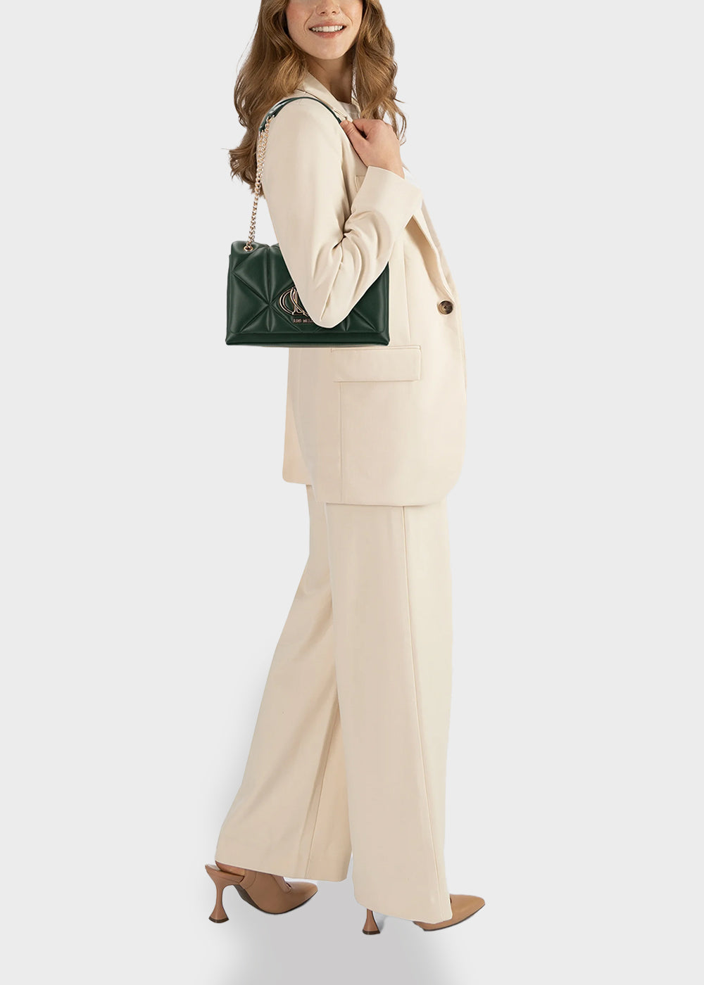 Borsa da spalla con logo frontale