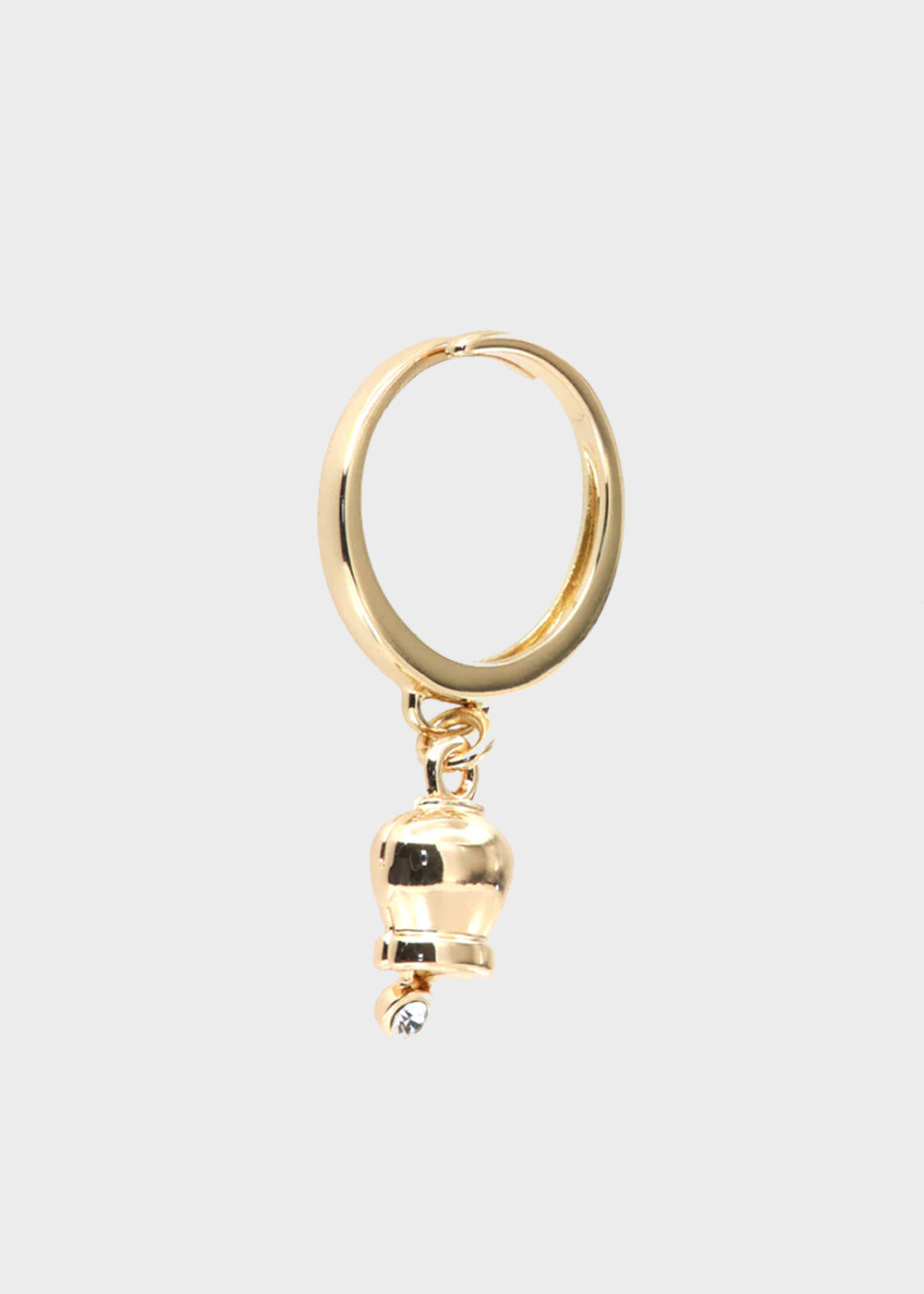 Anello in Metallo color oro con campanella portafortuna pendente e punto luce