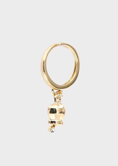 Anello in Metallo color oro con campanella portafortuna pendente e punto luce
