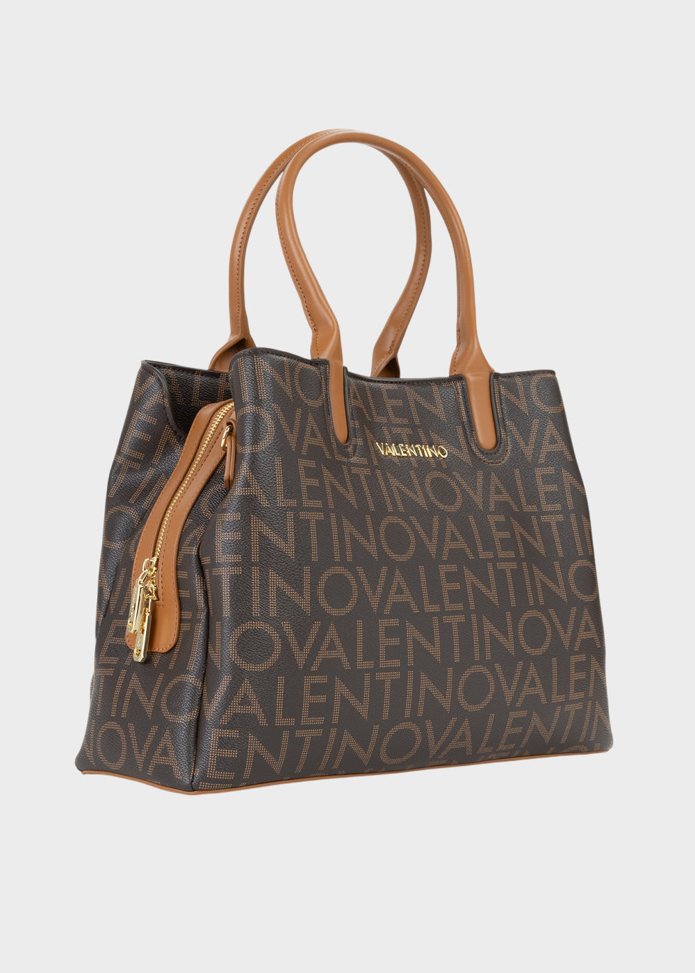 Borsa a mano Regina Re grande con tracolla e logo all over-2