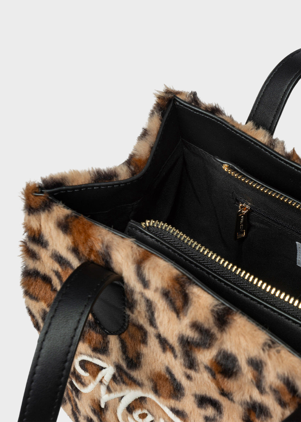 Borsa a mano Buby Lynx M animalier con tracolla, in effetto pelliccia-4