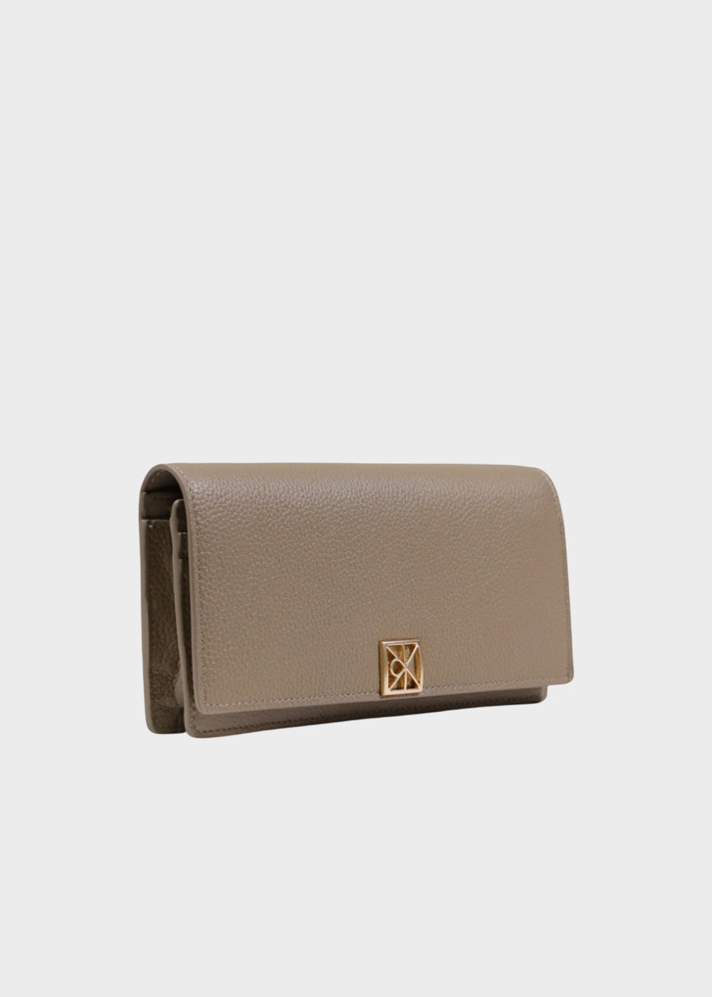 Portafogli con pattina, zip interna e logo metallico