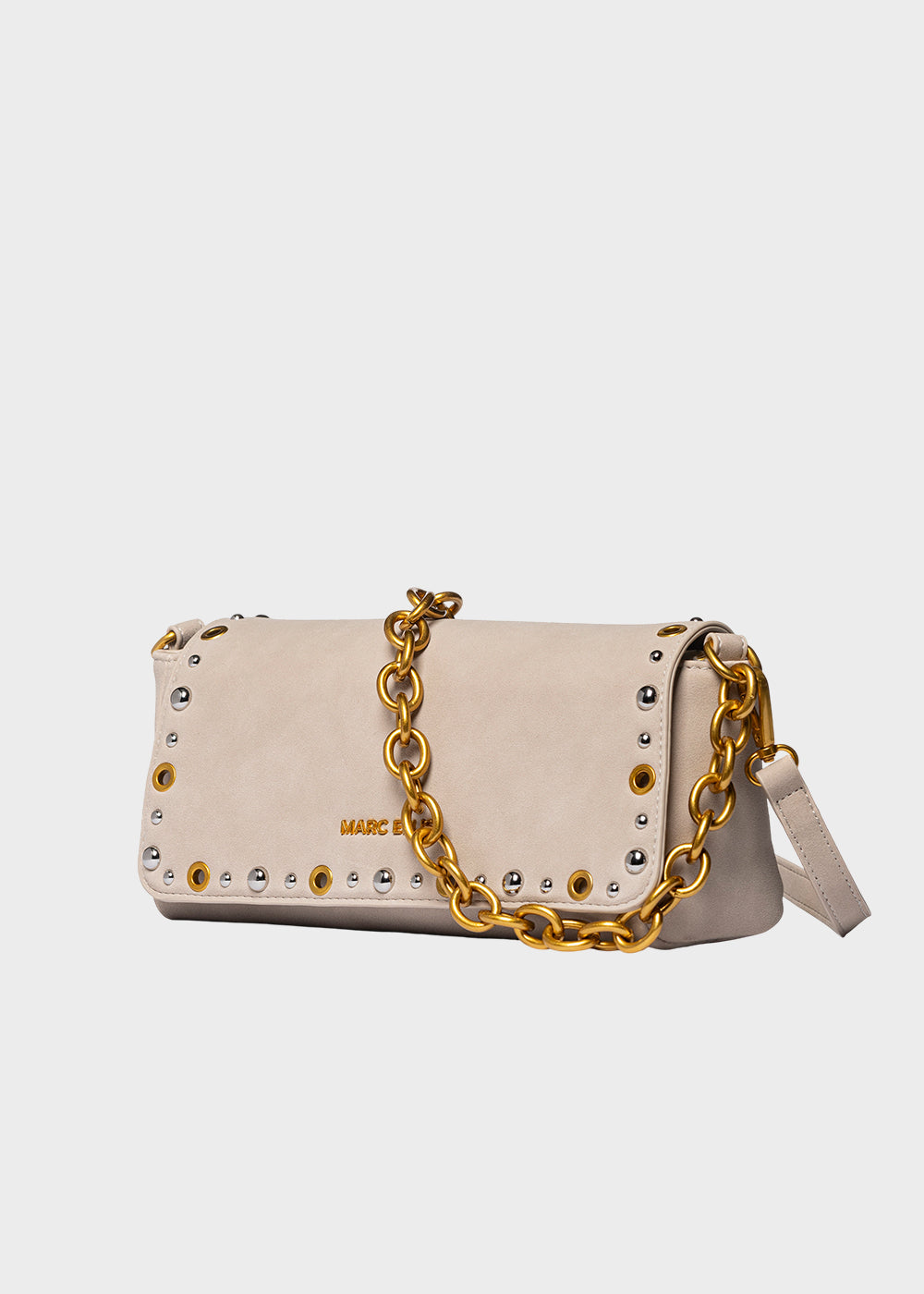 Borsa a tracolla Daisi con pattina e borchie frontali