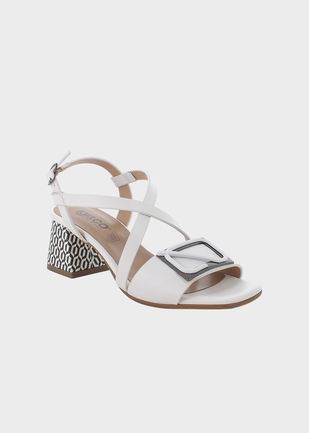 Sandalo con fibbia regolabile e tacco (5 cm)