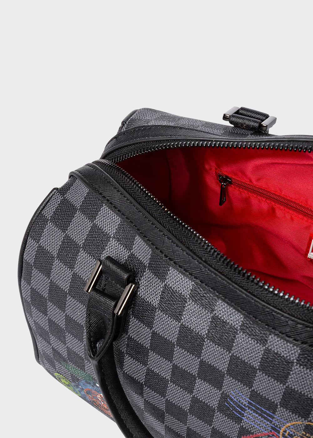 Borsa a mano con tracolla e trama a scacchi, "Limited Edition"-4