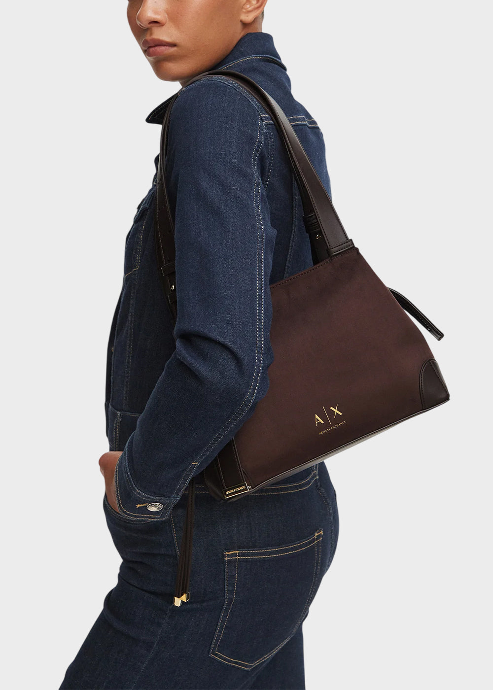 Borsa a spalla Alice in camoscio sintetico