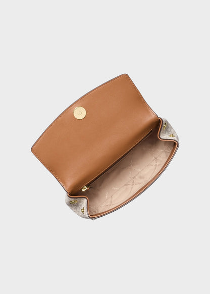 Borsa a mano piccola Ava con tracolla e logo all over