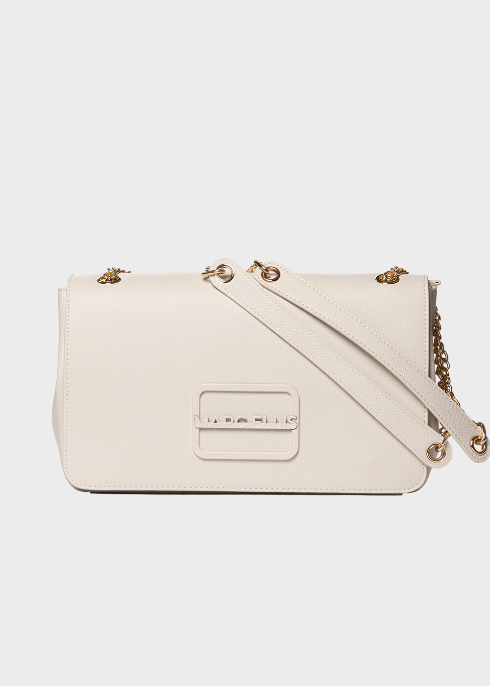 Borsa a tracolla Victoria L GR con pattina e logo metallico