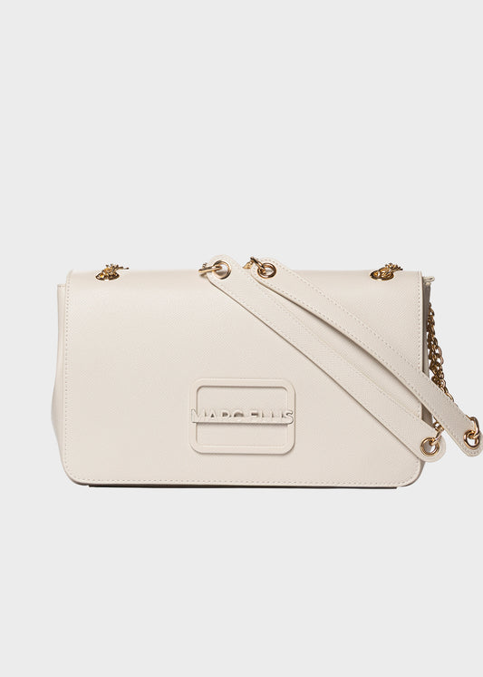 Borsa a tracolla Victoria L GR con pattina e logo metallico