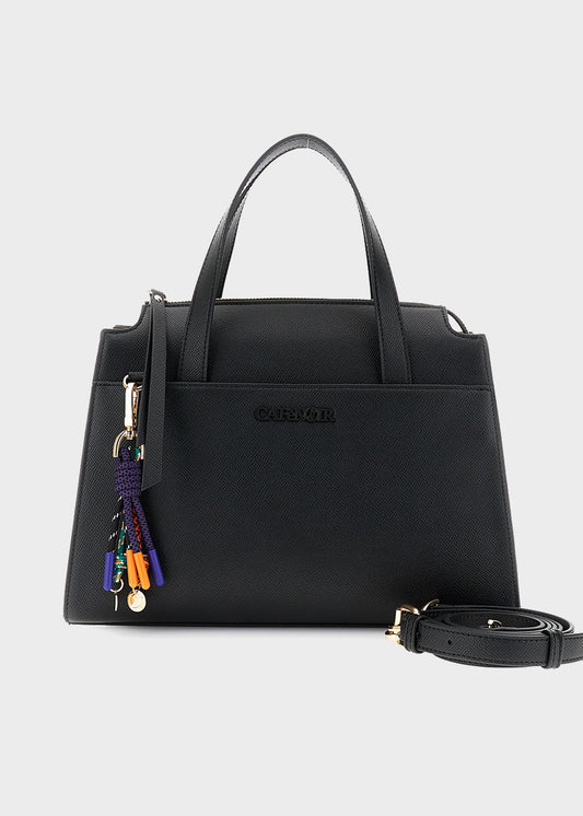 Shoulder bag with multicolored charms