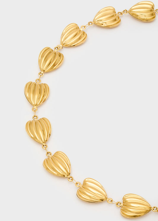 Choker necklace with worked hearts