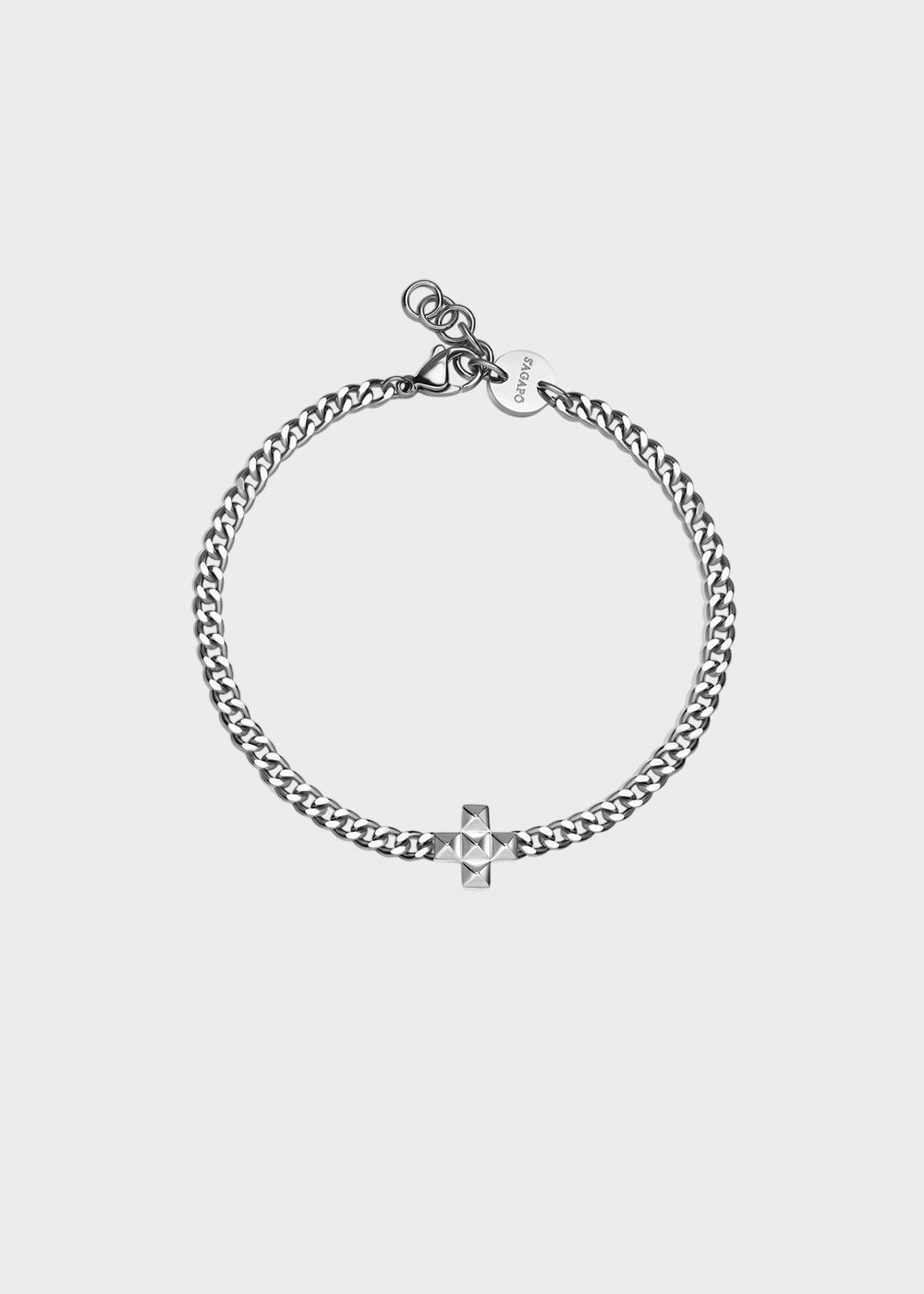 Bracciale catena Proud in acciaio con centrale a forma di croce