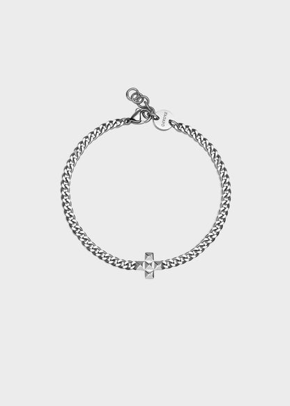 Bracciale catena Proud in acciaio con centrale a forma di croce