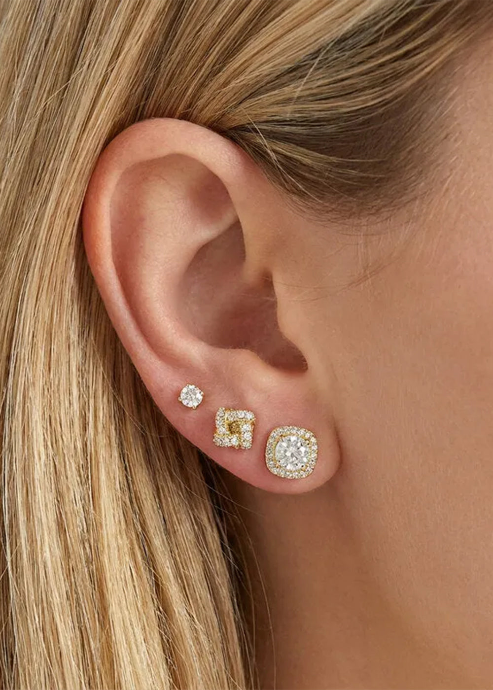 Orecchini in Metallo set da sei color oro con cristalli