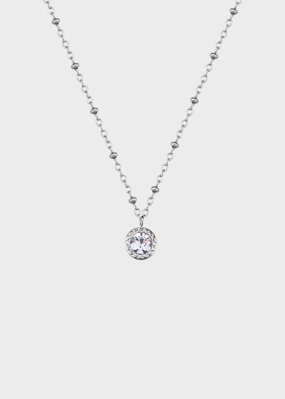 Collana Aurora girocollo in acciaio con cristallo pendente