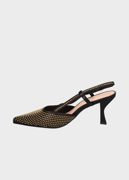 Décolleté in pelle con tacco 6.5 cm