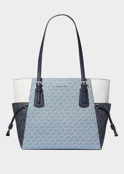 Borsa tote Voyager grande con stampa logo color block