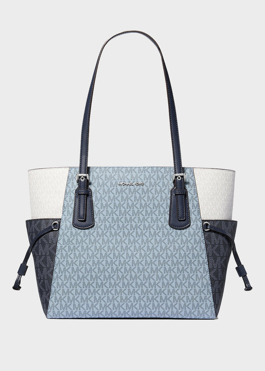 Borsa tote Voyager grande con stampa logo color block