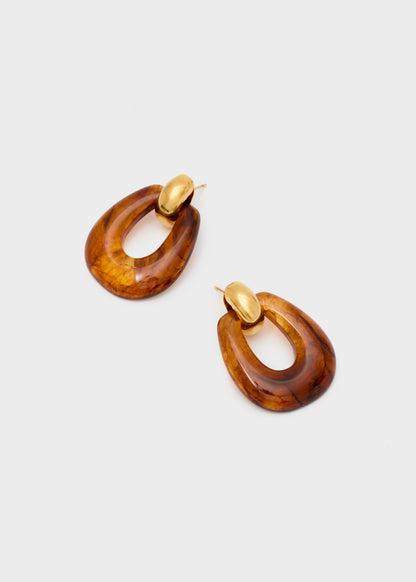 Nina Oval Stainless Steel Earrings