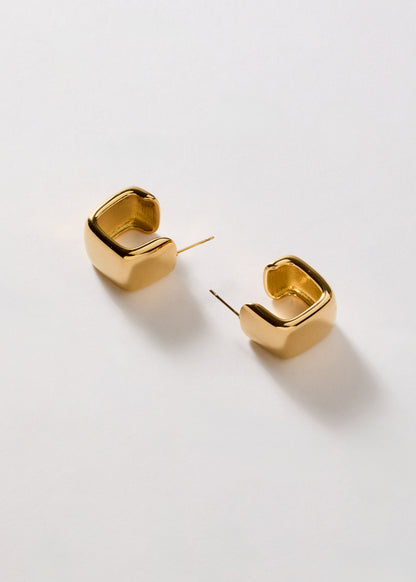 18kt gold plated stainless steel square earrings