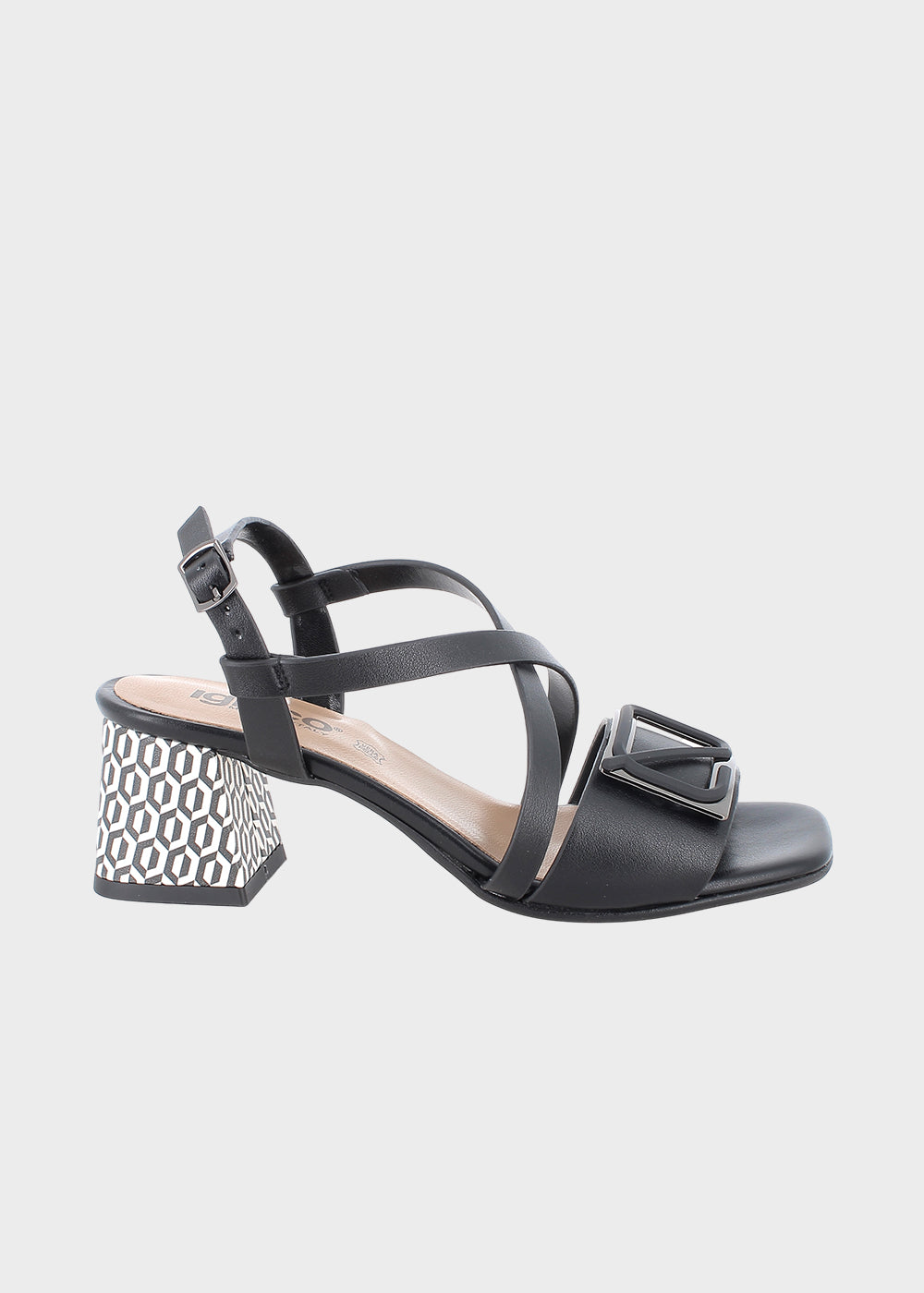 Sandalo con fibbia regolabile e tacco (5 cm)