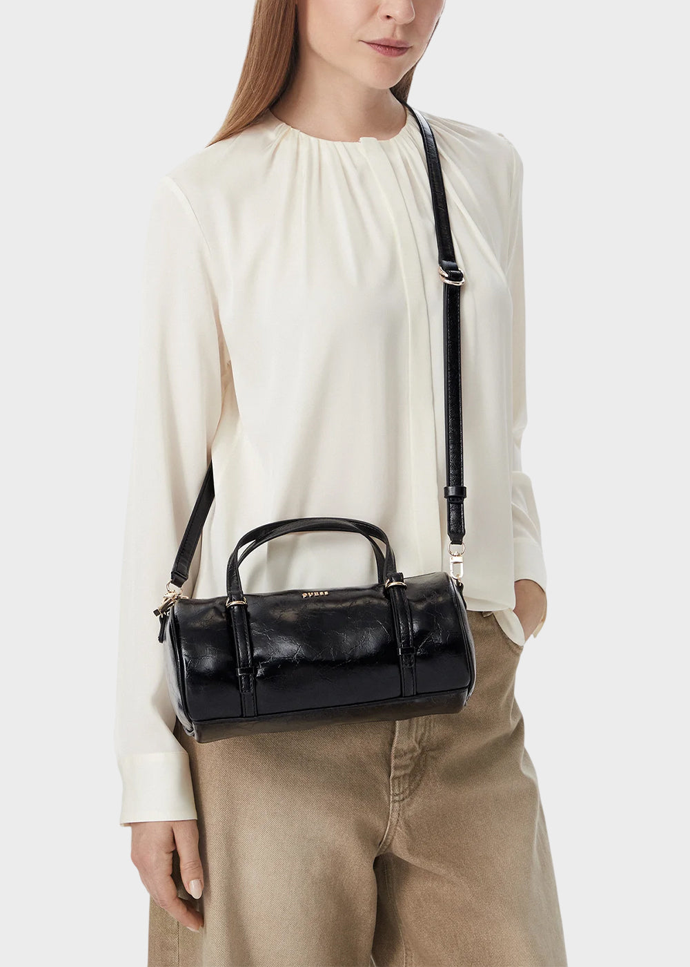Borsa a mano Taylor Mini a cilindro con tracolla