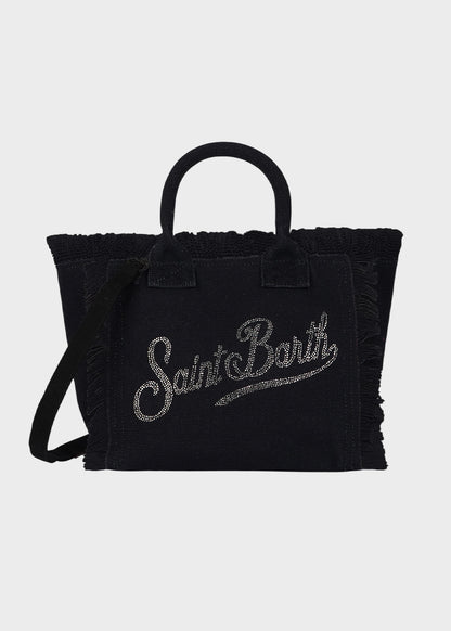 Borsa da mare media Colette Strass con tracolla, in canvas