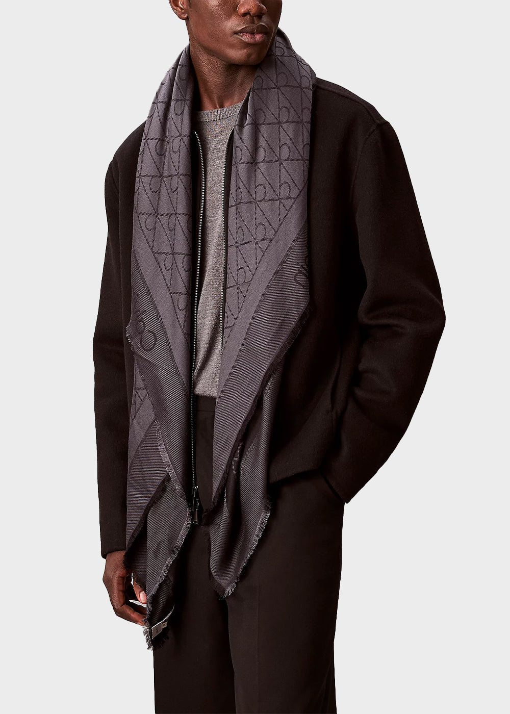 Sciarpa morbida con logo tono su tono