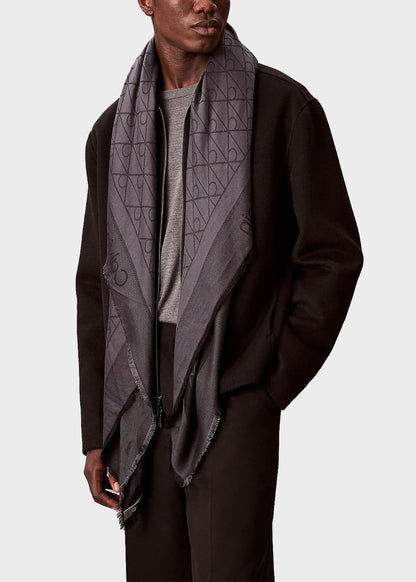 Sciarpa morbida con logo tono su tono