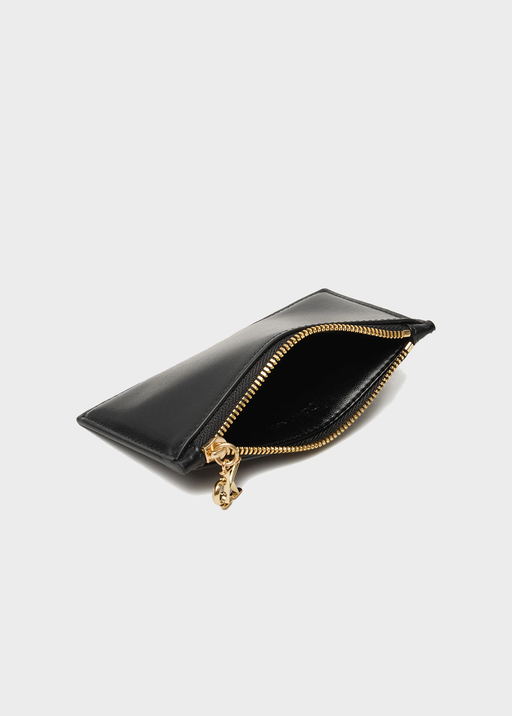 Card holder with coin pocket and leather logo