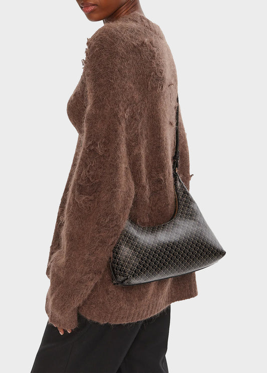 Shoulder bag with all-over monogram logo