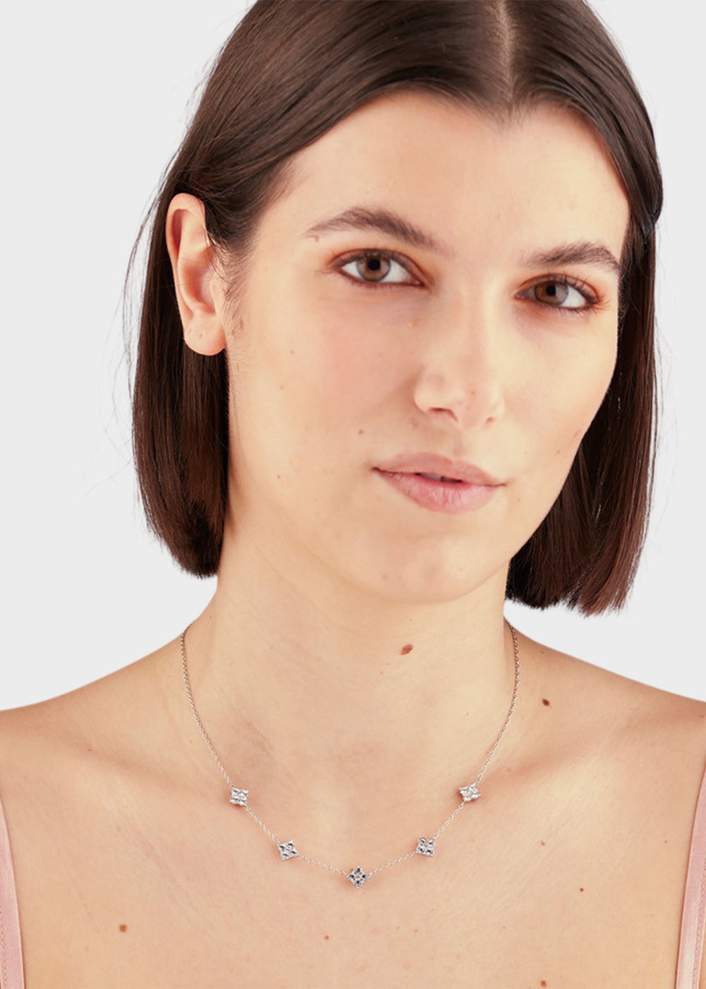 Collana Gleam girocollo in acciaio con cristalli
