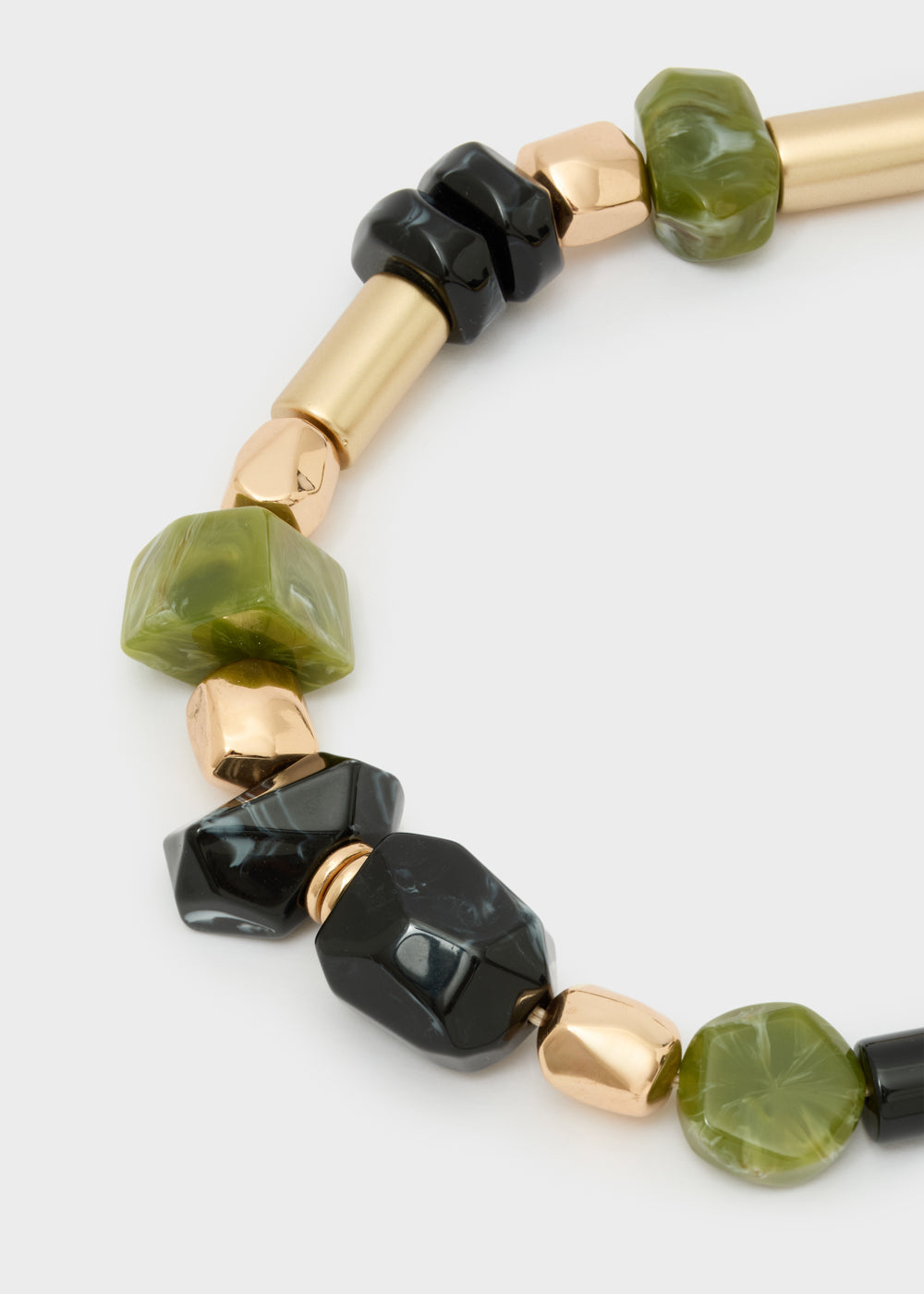Collana Carmela in resina mix verde e nero