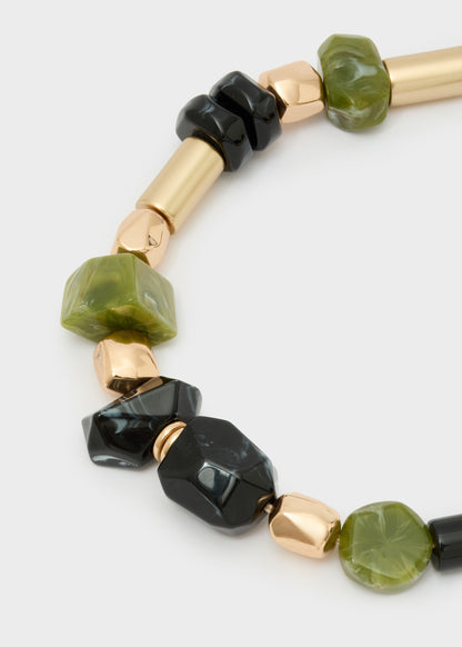 Collana Carmela in resina mix verde e nero