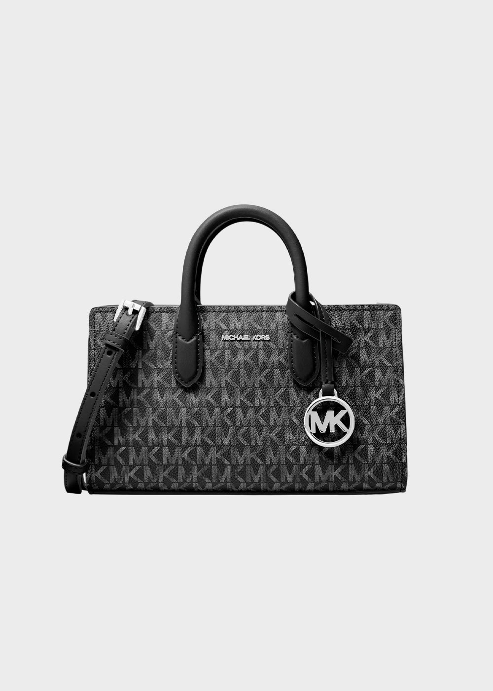 Borsa a mano piccola Scarlett con tracolla e logo all over