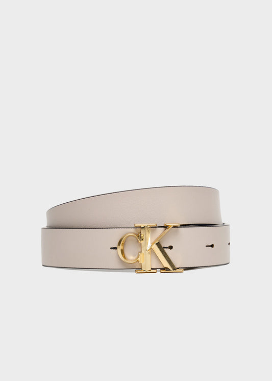 Cintura reversibile in pelle con logo (2,5 cm)