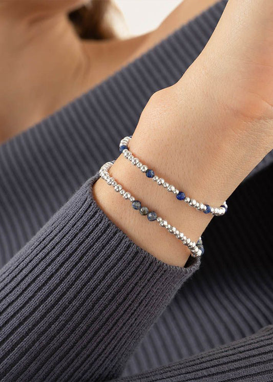 2 Bracciali Elastici Lapislazzuli