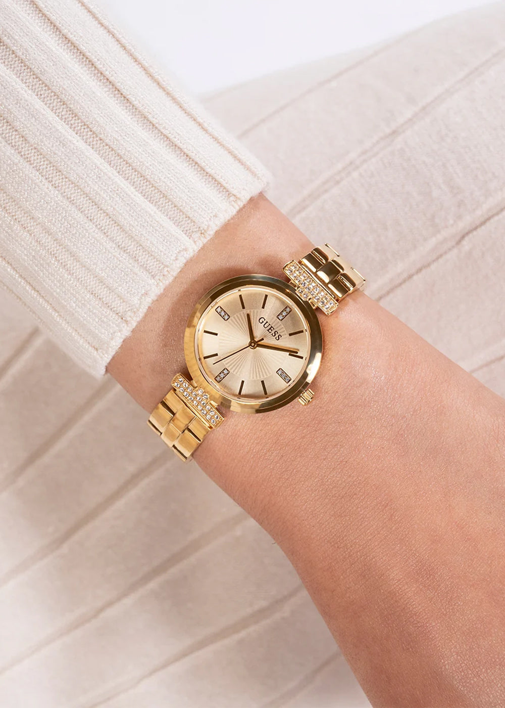 Orologio con pietre 28MM Gold Dial