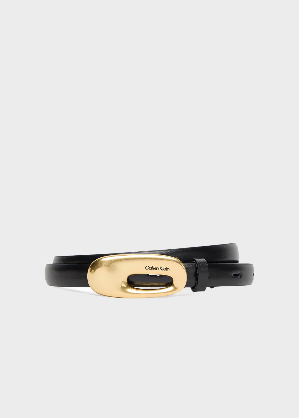 Cintura skinny con fibbia grossa in pelle (1,4 cm)