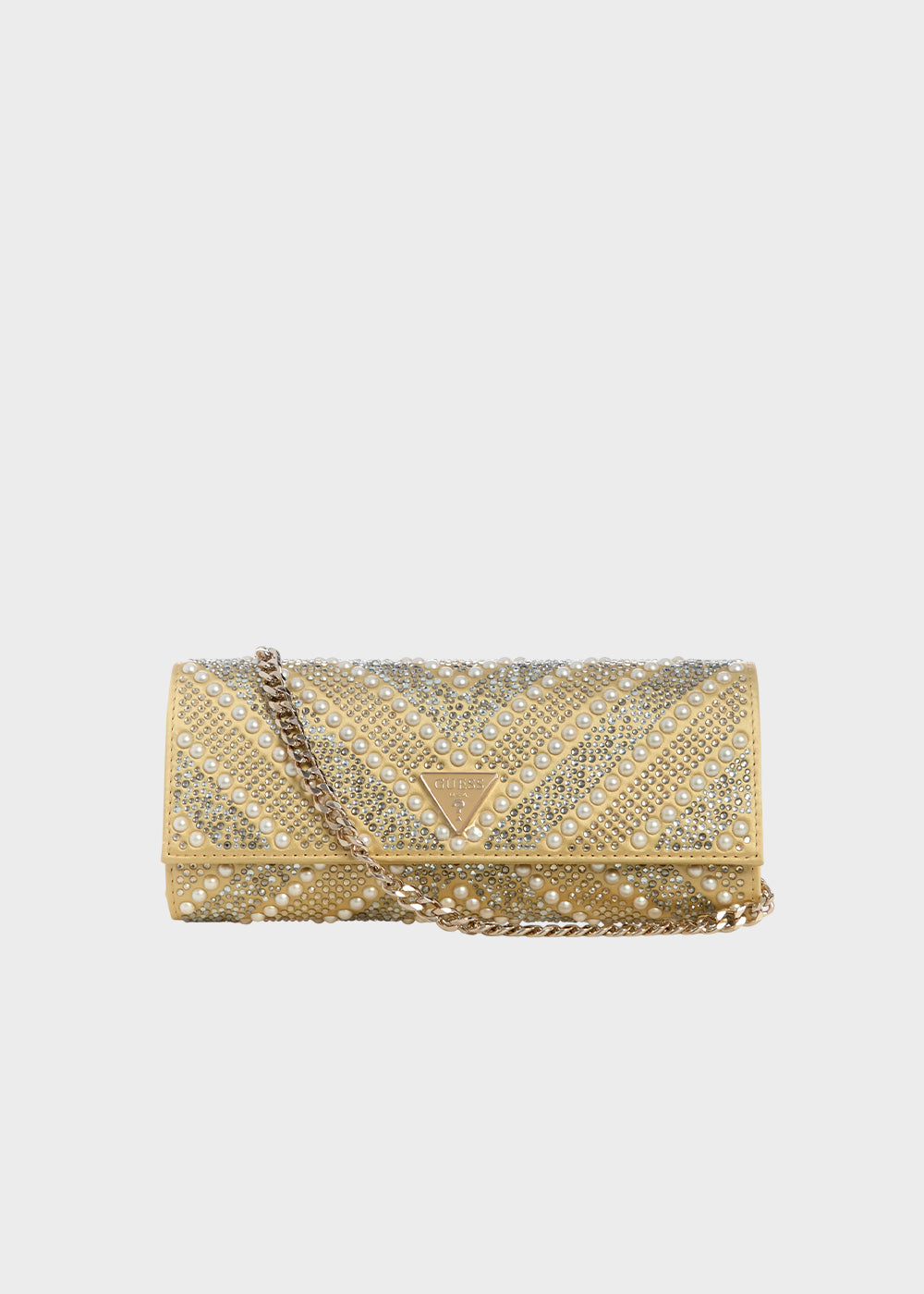 Pochette gioiello Elsie con strass e perline, con tracolla da spalla