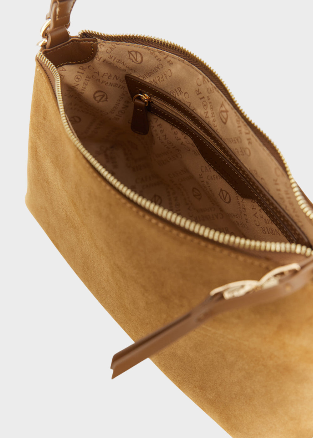 Borsa da spalla con tracolla in effetto camoscio-4