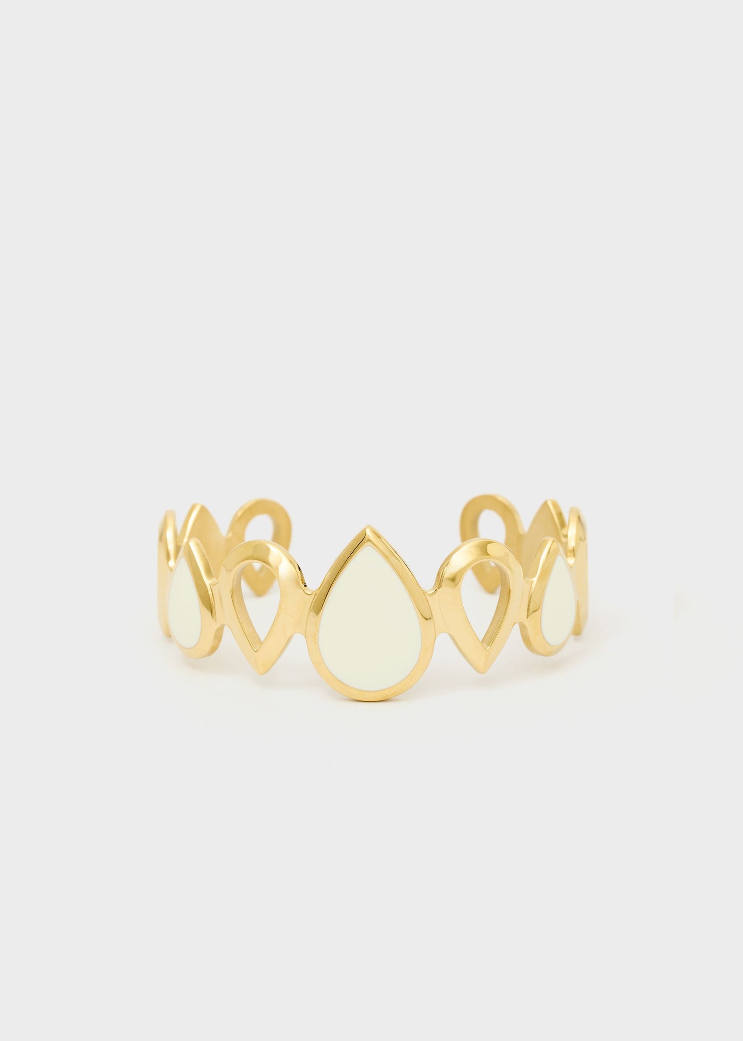 Bracciale rigido in acciaio con madreperla