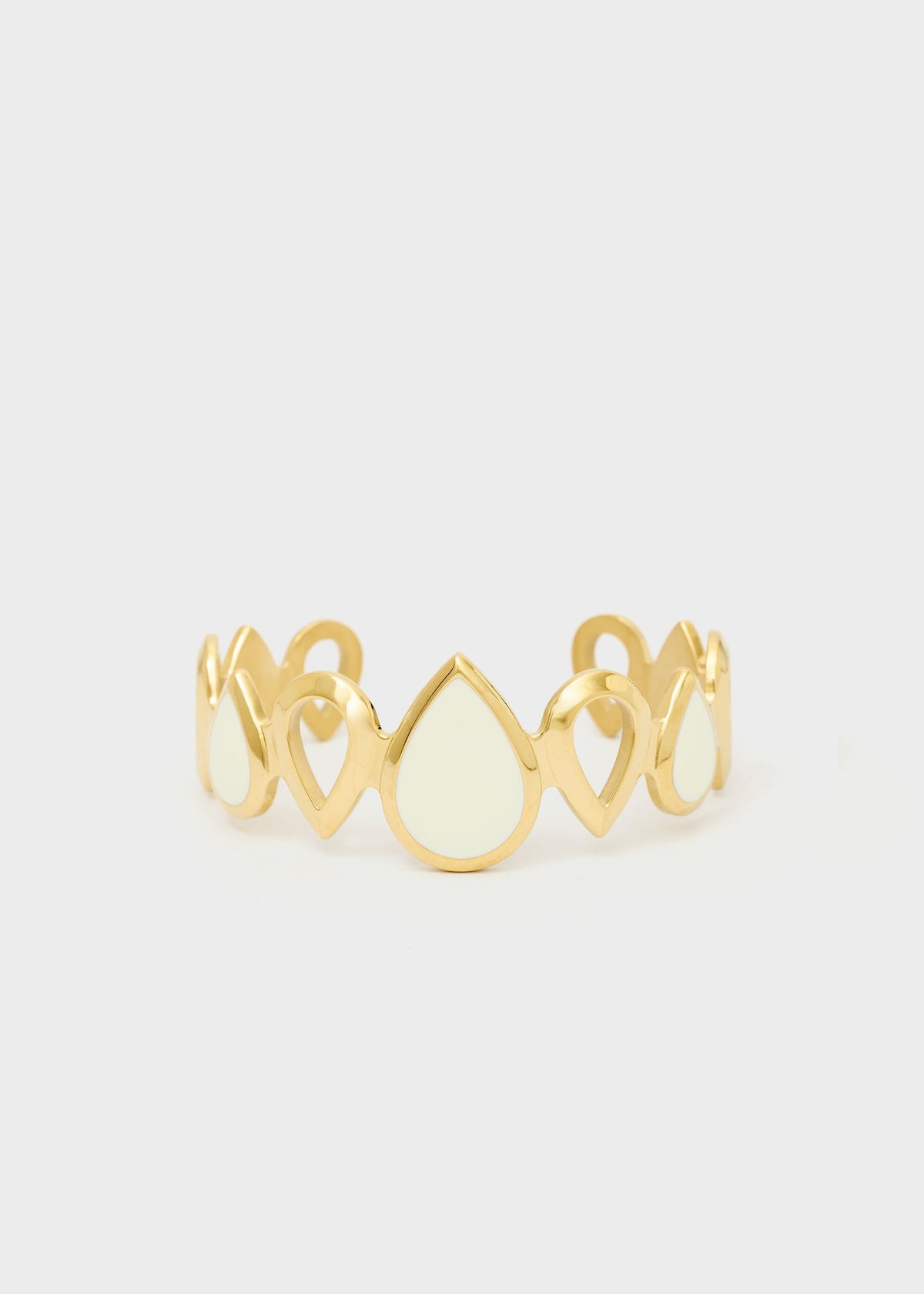 Bracciale rigido in acciaio con madreperla