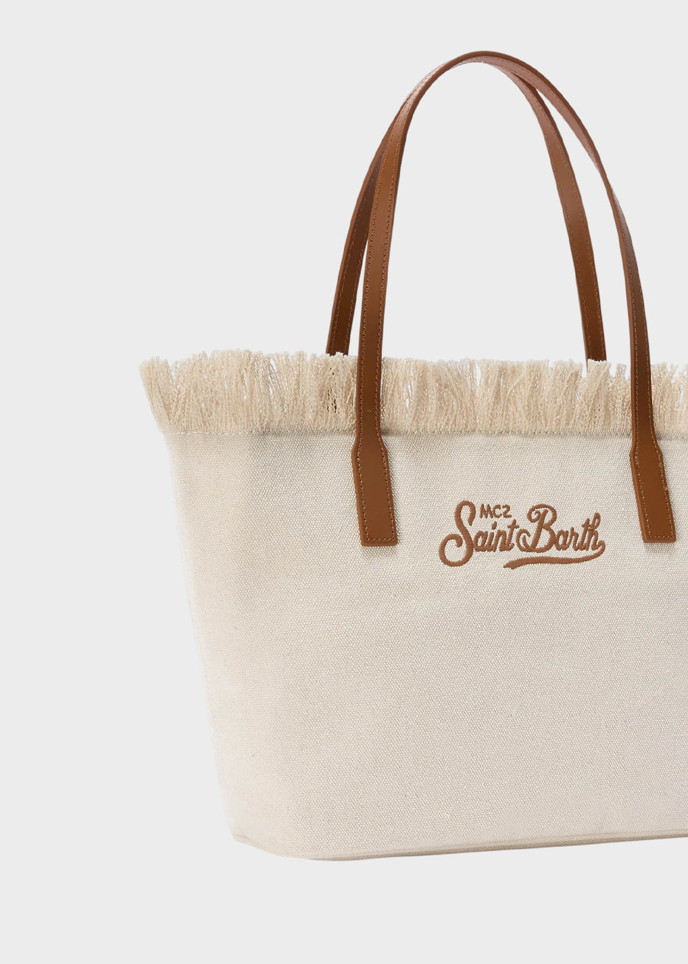 Borsa shopper City media in tessuto con frange