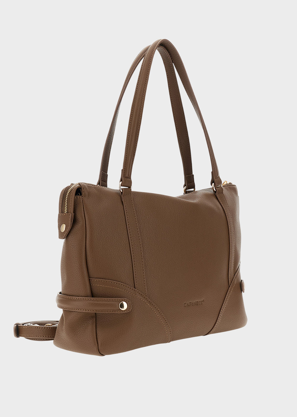 Borsa da spalla con tracolla e logo metallico-3