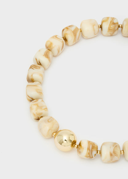 Collana Cloudy in resina beige