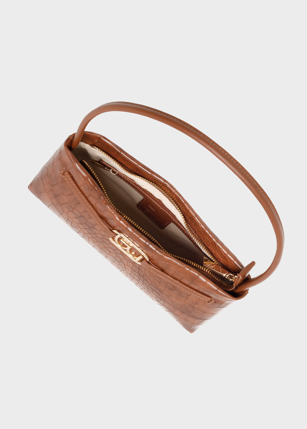 Borsa piccola a spalla Tenderness effetto coccodrillo-3