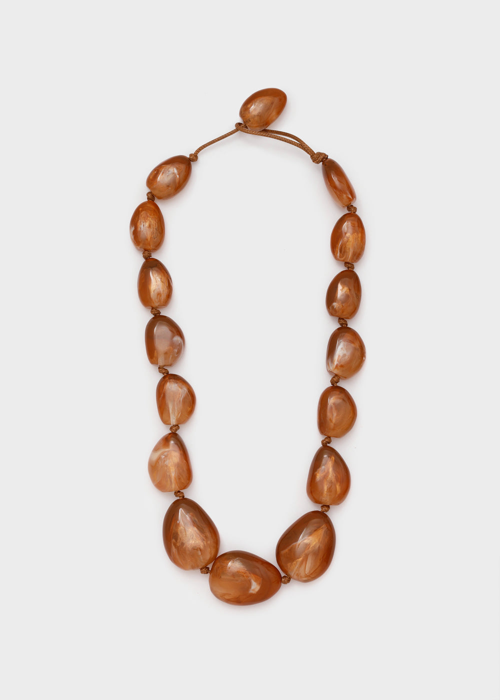 Collana Gaia over in resina nuvolata marrone